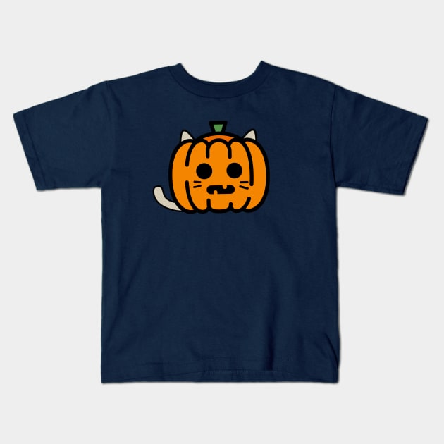 Pumpkin Cat Spooky Kids T-Shirt by GlanceCat